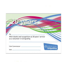 Load image into Gallery viewer, 20 Year Long Service Brooch, Certificate &amp; gift bag (old style)
