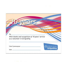 Load image into Gallery viewer, 10 Year Long Service Brooch, Certificate &amp; gift bag (old style)
