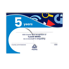 Load image into Gallery viewer, 5 Year Long Service Pin &amp; Certificate
