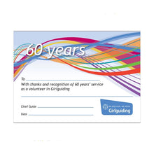 Load image into Gallery viewer, 60 Year Long Service Brooch, Certificate &amp; gift bag
